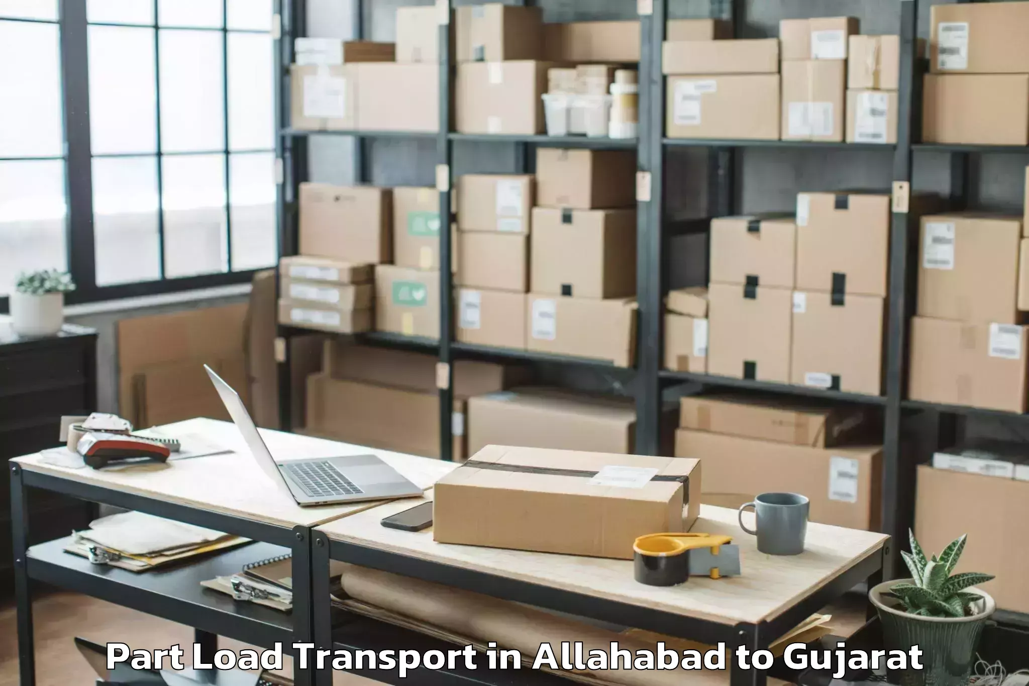 Book Allahabad to Modasa Part Load Transport Online